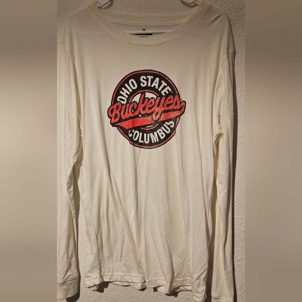 Top of the World Ohio State Buckeyes Long Sleeve Tee - Cream and Red